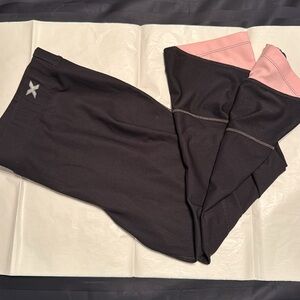 Xersion pink and black cropped exercise or running pants. Size L